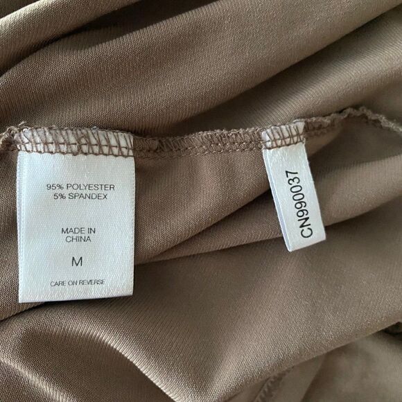 New York & Company Y2K Brown Short Sleeve Ruched Top SZ M - Picture 9 of 10